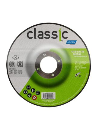 Disco de Desbaste Metal – Marca Norton <br> Modelo Classic BDA600 <br> Medida 115mm X 6,4mm X 22,23mm