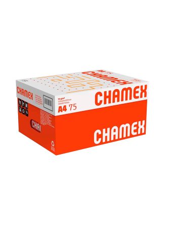 Papel A4 Sulfite 75g/m² – Marca Chamex <br> Tamanho 210mm X 297mm <br> Caixa Master com 10 Resmas de 500 Folhas