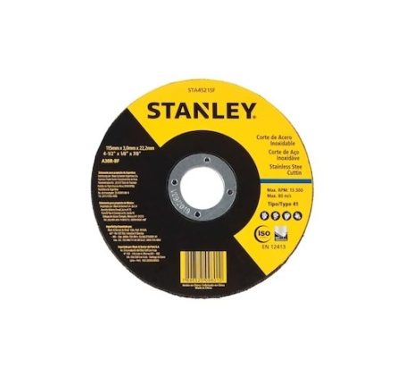 Disco de Corte para Metais - Marca Stanley <br> Modelo STA8067 <br> Medida 180mm X 1,6mm X 22,23mm