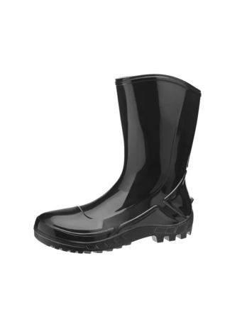 Bota de PVC – Cano Médio <br> Marca Vulcaflex/Marluvas <br> Solado Monodensidade <br> Sem Biqueira – Cor Preta