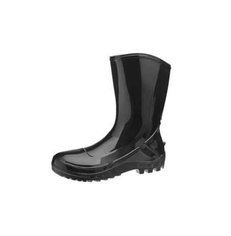 Bota de PVC - Cano Médio <br> Marca Vulcaflex/Marluvas <br> Solado Monodensidade <br> Sem Biqueira - Cor Preta