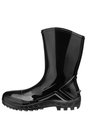 Bota de PVC – Cano Médio <br> Marca Vulcaflex/Marluvas <br> Solado Monodensidade <br> Sem Biqueira – Cor Preta