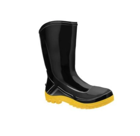 Bota de PVC - Cano Médio <br> Marca Vulcaflex/Marluvas <br> Solado Bidensidade <br> Sem Biqueira - Cor Preta + Amarela - Image 2