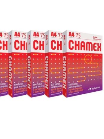 Papel A4 Sulfite 75g/m² – Marca Chamex <br> Tamanho 210mm X 297mm <br> Resma c/ 500 Folhas