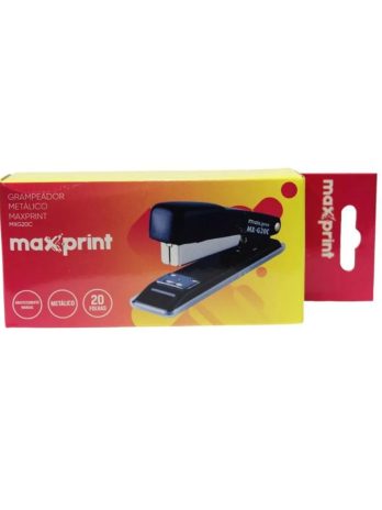 Grampeador de Papel Manual Metálico <br> Marca Maxprint – Modelo MX-G20C <br> P/ 20 Folhas