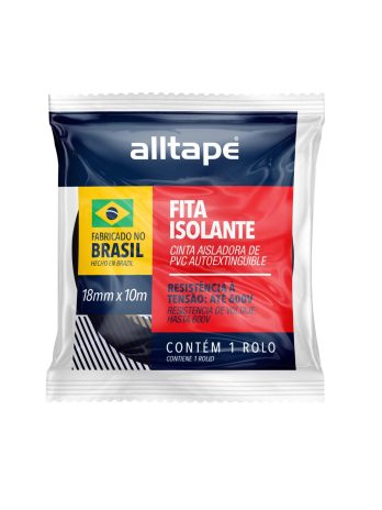 Fita Isolante – Marca AllTape – Cor Preta <br> Tam. 18mm X 20m <br> 1 Unidade