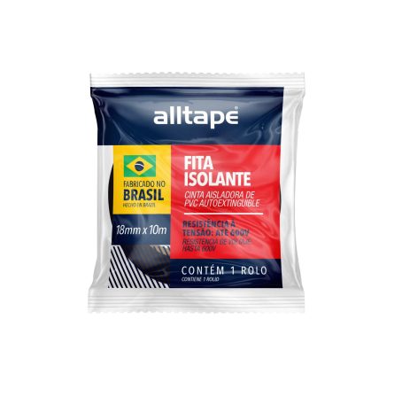 Fita Isolante - Marca AllTape - Cor Preta <br> Tam. 18mm X 20m <br> 1 Unidade