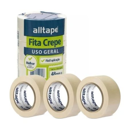 Fita Crepe Larga - Marca AllTape - Cor Branca <br> Tam. 48mm X 50m <br> 1 Unidade - Image 2