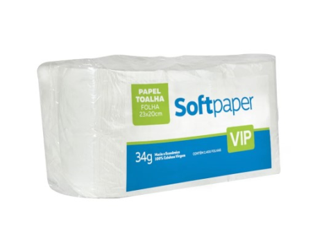 Papel Toalha Interfolhado de 34g <br> Marca Softpaper Vip <br> Caixa c/ 2.400 Unidades - Image 2